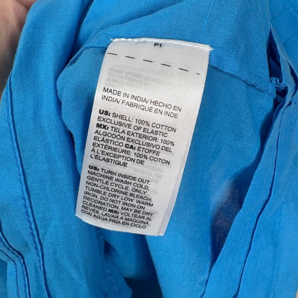NWT CHICO'S Cotton Voile Top Women's 2 Size 12 Large Blue Boho Summer - Picture 7 of 8